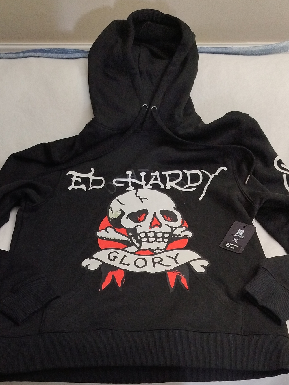 Ed Hardy Skull And Crossbones Death Or Glory Hoodie Men's Medium NWT